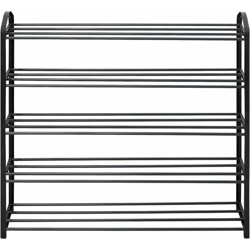 5 Tier Shoe Rack Holds 20 Pairs Of Shoes Storage Organizer Shelf Grey - Woltu