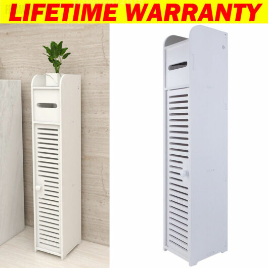 Briefness - Bathroom Shelf Cabinet Cupboard White Bedroom Storage Free Standing Organizer
