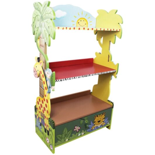 Fantasy Fields Large Sunny Safari Kids Bookshelf Bookcase Toy Organiser Storage With Drawers W-8268A