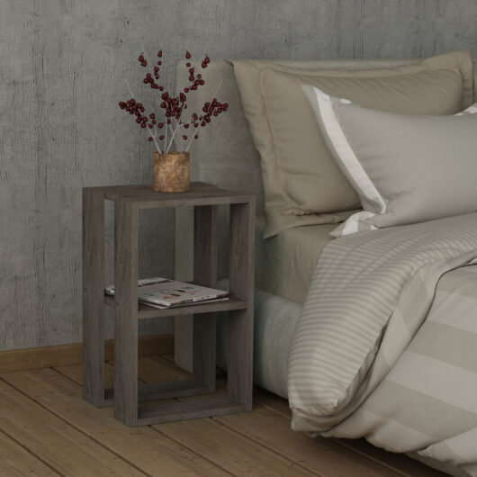 Lonie Modern Bedside Table Dark Coffee 34cm Width Bedroom Furniture - Dark Coffee - Decortie