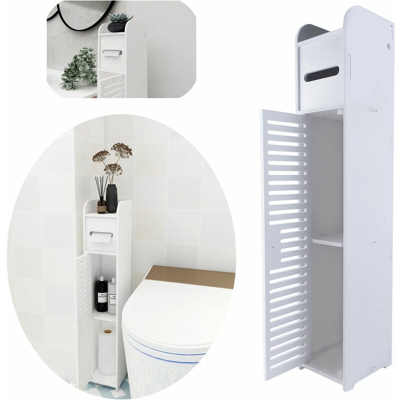 Modern Wooden Bathroom Shelf Cabinet Cupboard Bedroom Storage Unit Free Standing