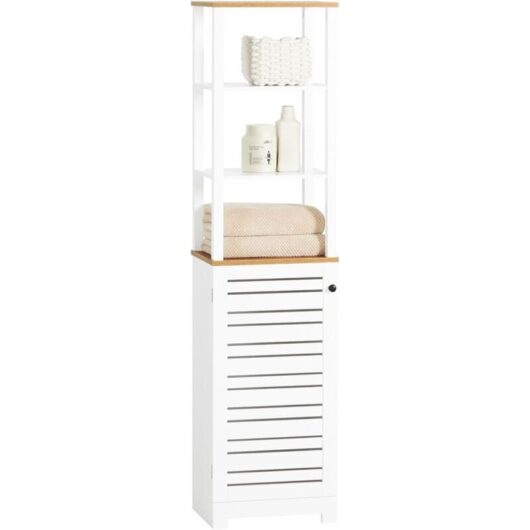 Sobuy - Bathroom Tall Cabinet Bathroom Cabinet Storage Cabinet,BZR43-W