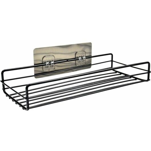 Shower caddies Adhesive Bathroom Shelf, Drill-Free Shower Towels, Rectangular Shower Storage Organizer, Metal Shower Basket for Bathroom, Kitchen, 27