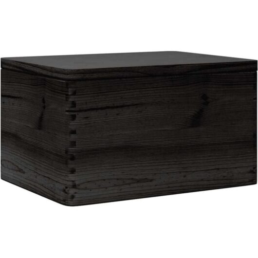 Wooden Box with Lid Black 40x30x23 cm Solid Wood Pine Vidaxl
