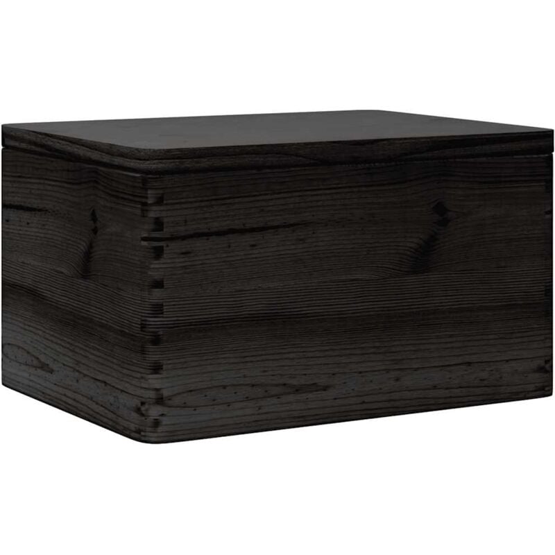 Wooden Box with Lid Black 40x30x23 cm Solid Wood Pine Vidaxl