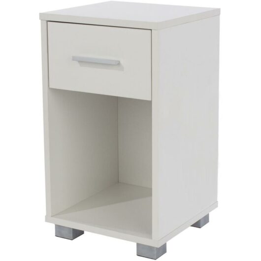 Netfurniture - Bedside 1 Drawer White Gloss Bedroom Home Living Furniture Nightstand Unit