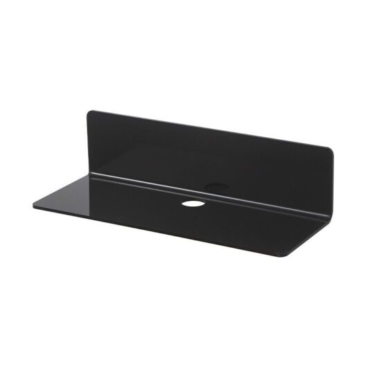 Ymyny - Set of 2 Black Wall Shelves, Easy to Expand Wall Space - 9' Acrylic Shelf No Drilling Required for Bedroom, Bathroom, Kitchen, Living Room,