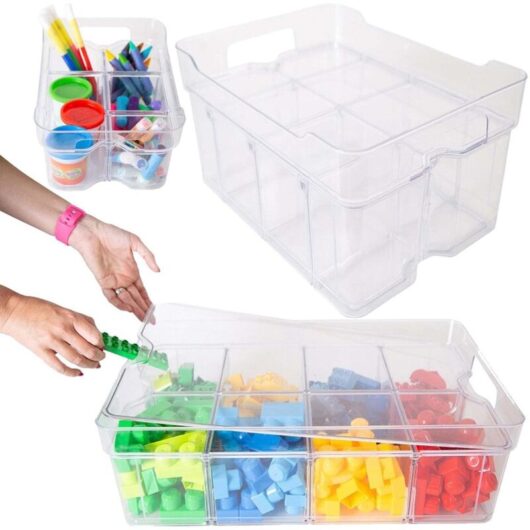 1 x Small (25.5cm x 18.5cm x 9cm) Adjustable Modular Storage Organisers With Compartments For Crafts