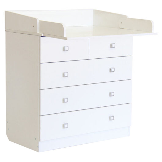Kidsaw Kudl Kids 5 Drawer Unit 1780 With Changing Board and Storage - White