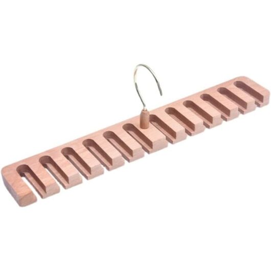 Longziming - Natural Wood Belt Hanger Rack Organizer for Closet Wardrobe Multifunctional Space Saving Wooden Belt Tie Scarf Storage Hook Hangers for