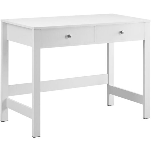 Mophorn - Compact Desk with Storage Drawers, Kids Study Table for Bedroom, Minimalist Design for Drawing, Reading, Writing, Rectangular mdf Furniture