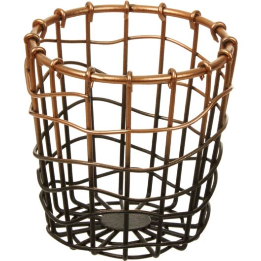 Premier Housewares - Interiors by Premier Black & Gold Wireframe Storage Pot, Decorative Baskets for Shelves, Space-saving Basket For Home and Office