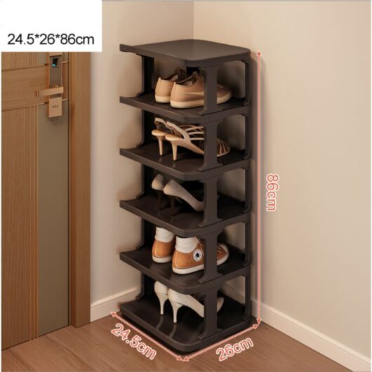 Shoe cabinet 6-tier shoe rack for space-saving storage in the hallway and bedroom - stackable and stylish in black
