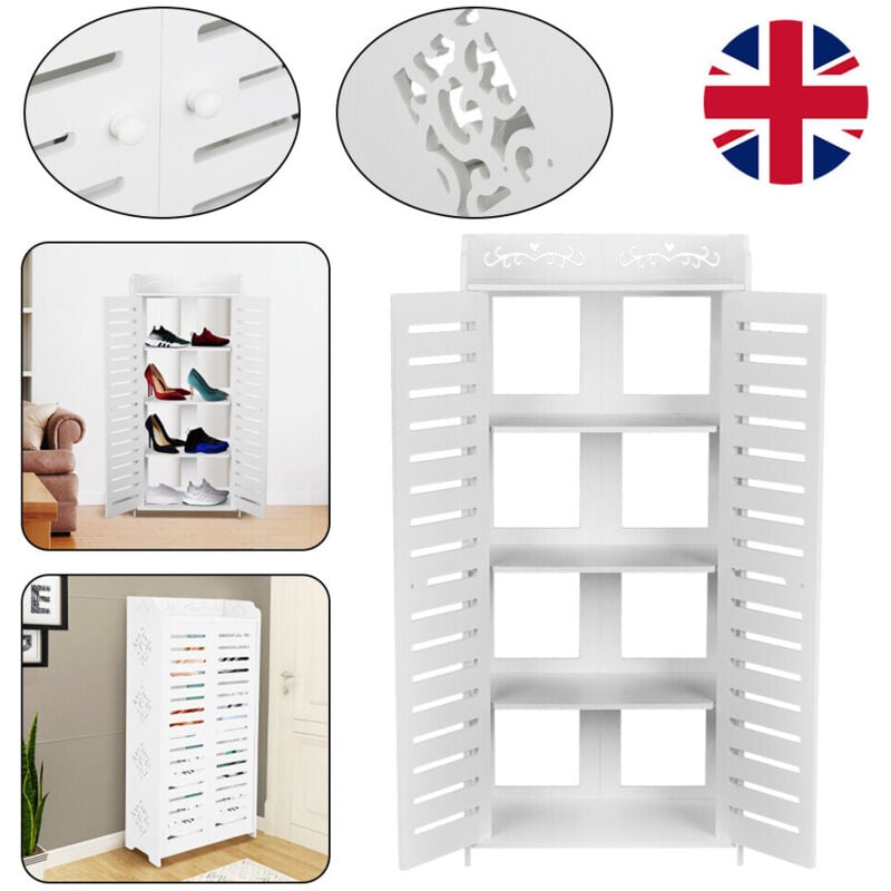 Youyijia 5 Layers Shoe Storage Cabinet Child Shoe Rack Cupboard Stand Storage Unit Freestanding Bathroom Storage Toy Organizer Shelf for Bathroom