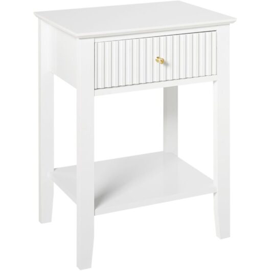 1 Drawer Bedside Table ASSISI White
