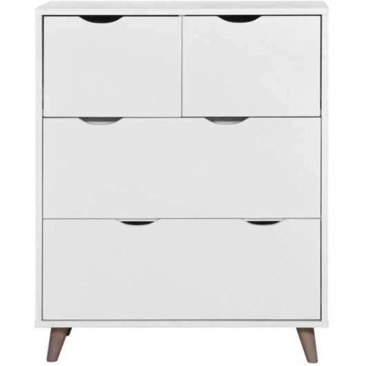 4 Drawer Chest White Scandinavian Style Storage Unit With Drawers Particle