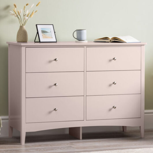 Ilsington Pink 6 Drawer Chest of Drawers