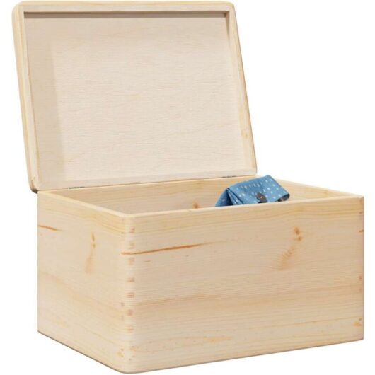 Wooden Box with Lid 40x30x23 cm Solid Wood Pine Vidaxl