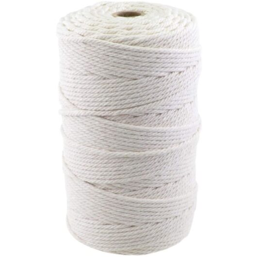 YORKING Macrame Cord 3mmx200m Butchers Cooking String Twine Natural Cotton Kitchen Butchers Threads for Tying Meat Making Sausage DIY Knitting Crafts
