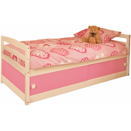 3ft Storage Bed with Pink Doors