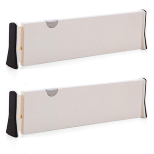 Drawer Dividers (Set of 2), Adjustable Drawer Organizers, (28.3 - 44cm) Kitchen Drawer Divider for Bedroom, Bathroom, Office, Closet--TRIMEC