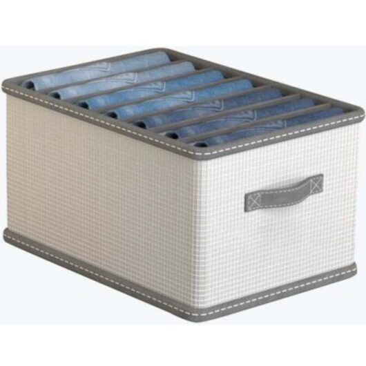Foldable storage basket, clothes storage box, clothes organizer, huge 7 compartments, gray beige