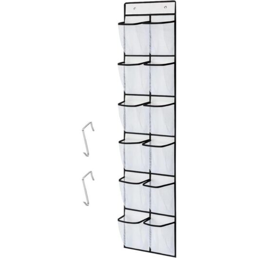 Odipie - Hanging Storage Pocket, 12 Pockets Over the Door Hanging Shoe Rack, Wall Mounted Storage Organizer Shelf with Metal Hooks