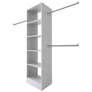Spacepro Wardrobe Storage Kit Tower Unit White - 600mm