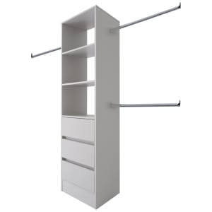 Spacepro Wardrobe Storage Kit Tower Unit with 3 Drawers Cashmere - 600mm