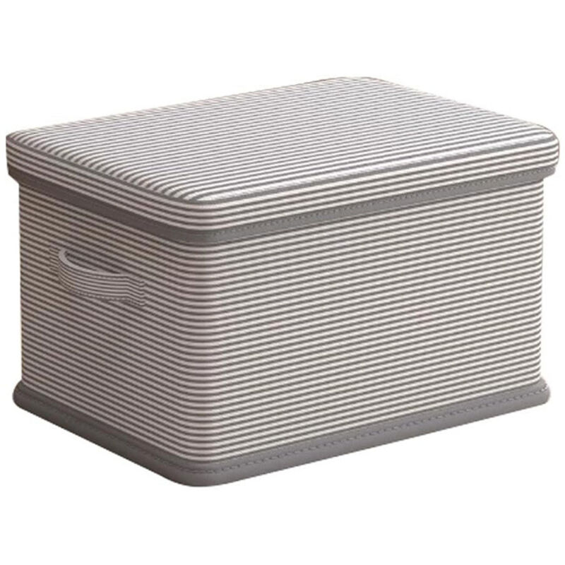 Storage Box with Lid, Clothes Organiser for Wardrobe, 36 x 25 x 20 cm, Foldable Fabric Storage Bin for Bedroom, Cupboard & Study Room
