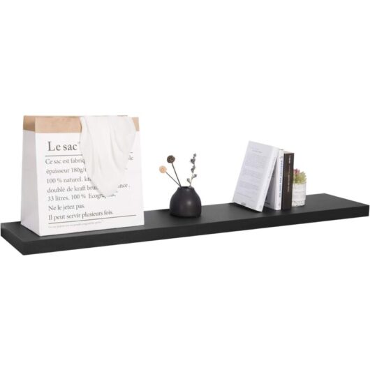 WOLTU Wall Storage Shelf CD Media Storage Rack 25 x 22.9 x 3.8 cm Black