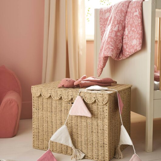 XL FESTON paper rope storage trunk beige