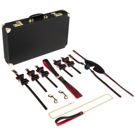 Bedroom Fantasies Bondage Suitcase 11 Pcs - Bordeaux