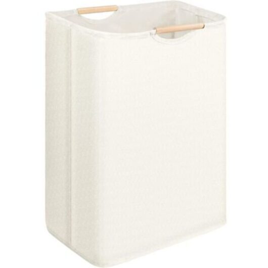 Foldable Laundry Basket, 60L Laundry Hamper with Wooden Handle, Laundry Basket for Bedroom, Bathroom, Kids' Room, Travel