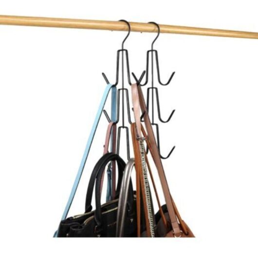 Handbag Hangers, Handbag Holder, 2-Pack Space-Saving Metal Hangers, Closet Organization, Storage Bags for Handbags, Backpacks, Tank Tops, Belts