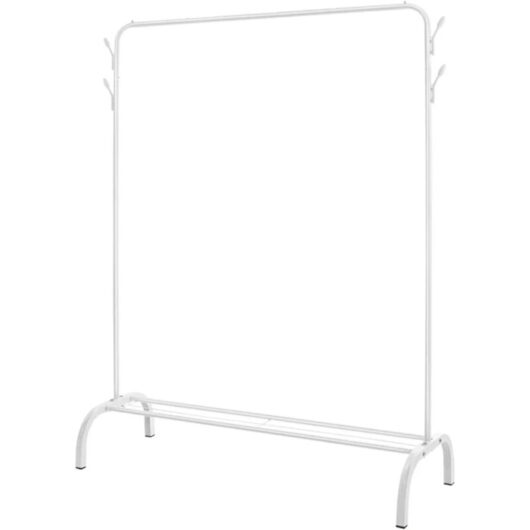 Holdfiturn Clothes Rail, Single Pole Clothing Rail for Bedroom, Multifunctional Metal Hanging Rails, Heavy Duty Clothes Rack, Coat Rack, Garment