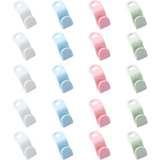 Longziming - 20 Pieces Connect Hangers High Quality Hooks Connector for Closet Wardrobe Clothes Hook Organizer Closet Organizer for Wardrobes,