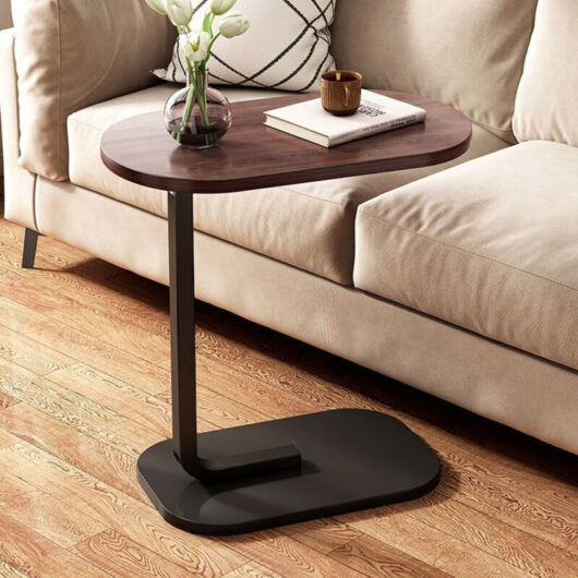 Modern and Simple Sofa Side Table, C-Shaped Shelf for Living Room and Bedroom